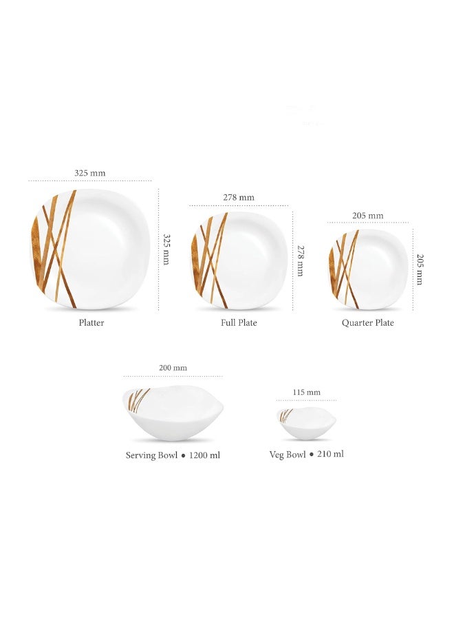 La Opala Golden Shades 20 Pcs Dinner Set – Microwave & Dishwasher Safe Plates – Lightweight, BPA-Free & Eco-Friendly Wheat Straw Fibre – Minimalist Dinnerware - Image 2