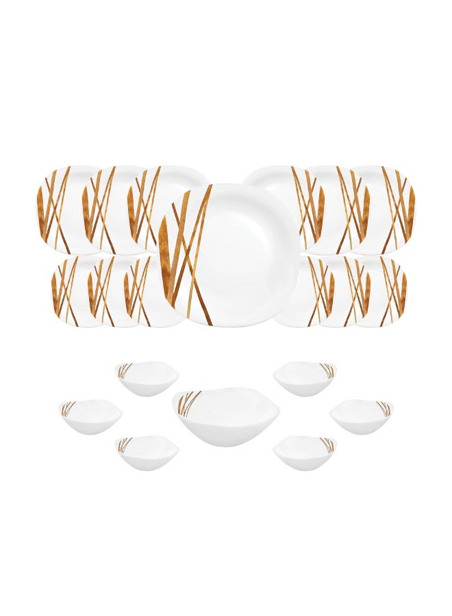 La Opala Golden Shades 20 Pcs Dinner Set – Microwave & Dishwasher Safe Plates – Lightweight, BPA-Free & Eco-Friendly Wheat Straw Fibre – Minimalist Dinnerware - Image 1