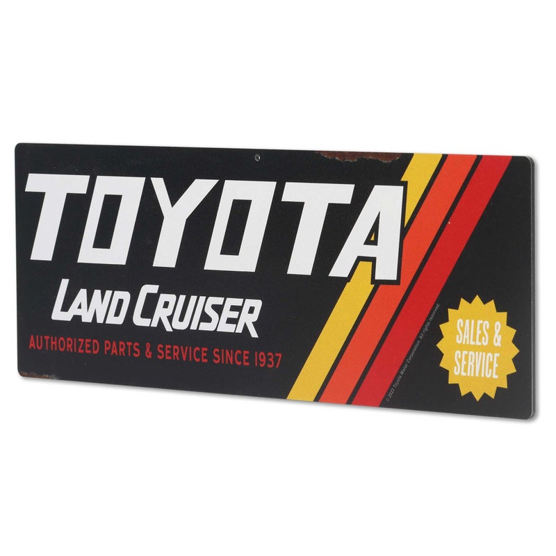 Open Road Brands Toyota Land Cruiser Sales & Service Retro Metal Sign for Garage  Shop  or Man Cave - Image 1