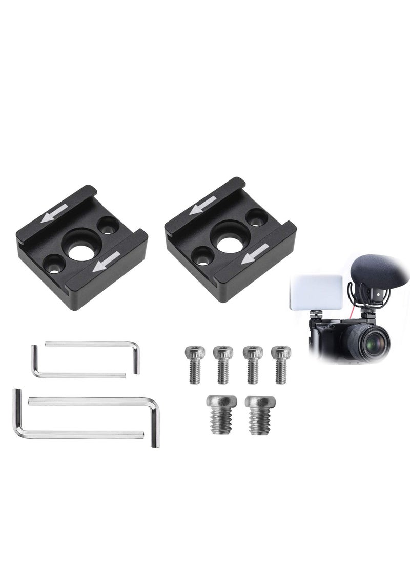 Y&D Cold Shoe Mount Adapter Brackets Universal with 1/4 Inch M2.5 Screws Wrench for Camera Cage Flash Microphone and Other Device 2Pcs  - Image 4