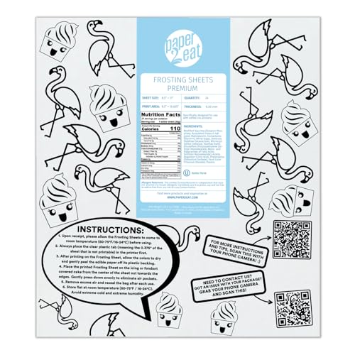 paper2eat Frosting Sheets Premium 8.5“ x 11“ – 24 count – White Edible Icing Sheets - Image 1