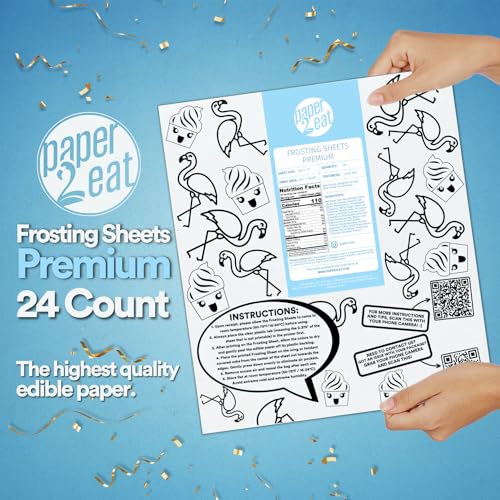 paper2eat Frosting Sheets Premium 8.5“ x 11“ – 24 count – White Edible Icing Sheets - Image 2