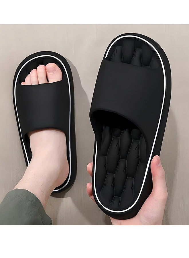 EVA Non-Slip Thick-Soled Slippers - Non-Slip Bubble Slippers - Soft Thick-Soled Slippers - Unisex - Size 40-41 (Foot Length 260MM) - Breathable And Comfortable, A Must-Have At Home Black  - Image 5