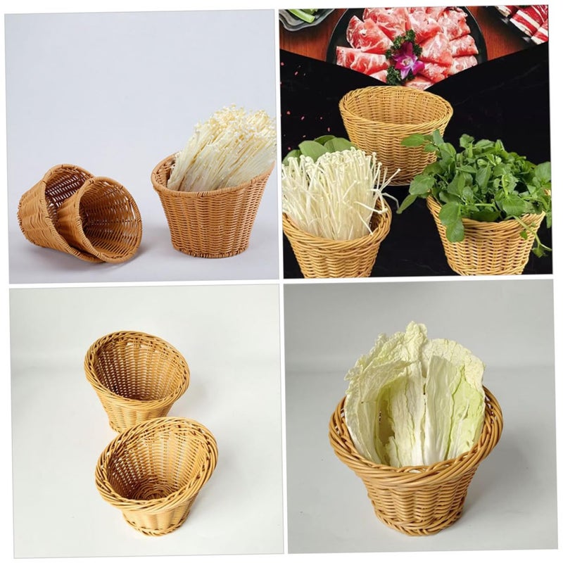 Natural Woven Rattan Storage Basket Handcrafted Kitchen Organizer for Fruits Vegetables - Image 4