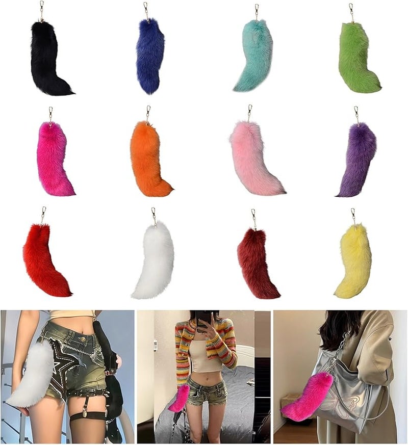 Faux Fox Tail Keychain Pendant Elegant Portable Decoration In Color C - Image 1