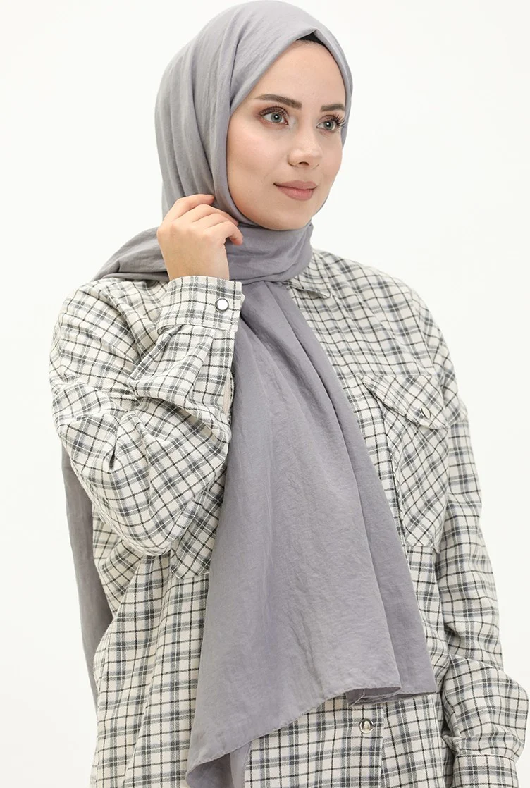 Sefa Merve Soft Cotton Shawl 2000-15 Gray