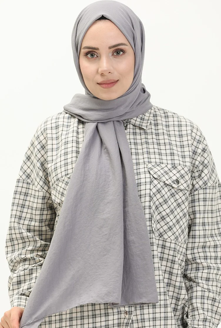 Sefa Merve Soft Cotton Shawl 2000-15 Gray