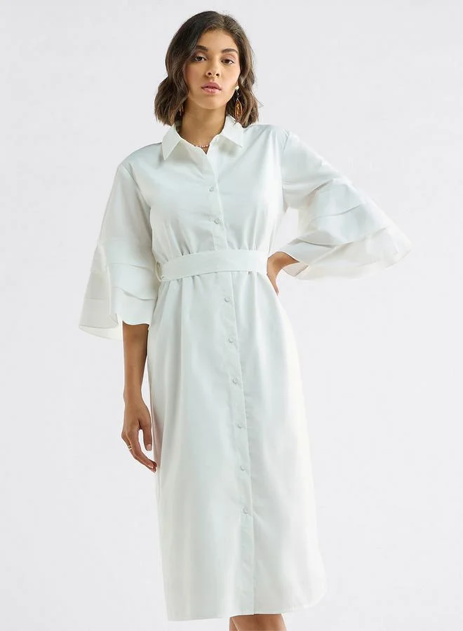 Splash FAV Belted Shirred Dress