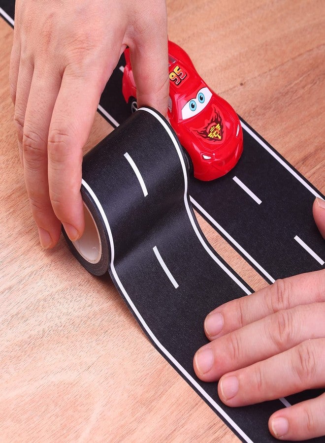 RECER Black Track Tape,Toy Car Tape Track for Kids,Race Cars Decorations for Kids Birthday Party (2 Rolls, 2.4" x 33') - Image 2