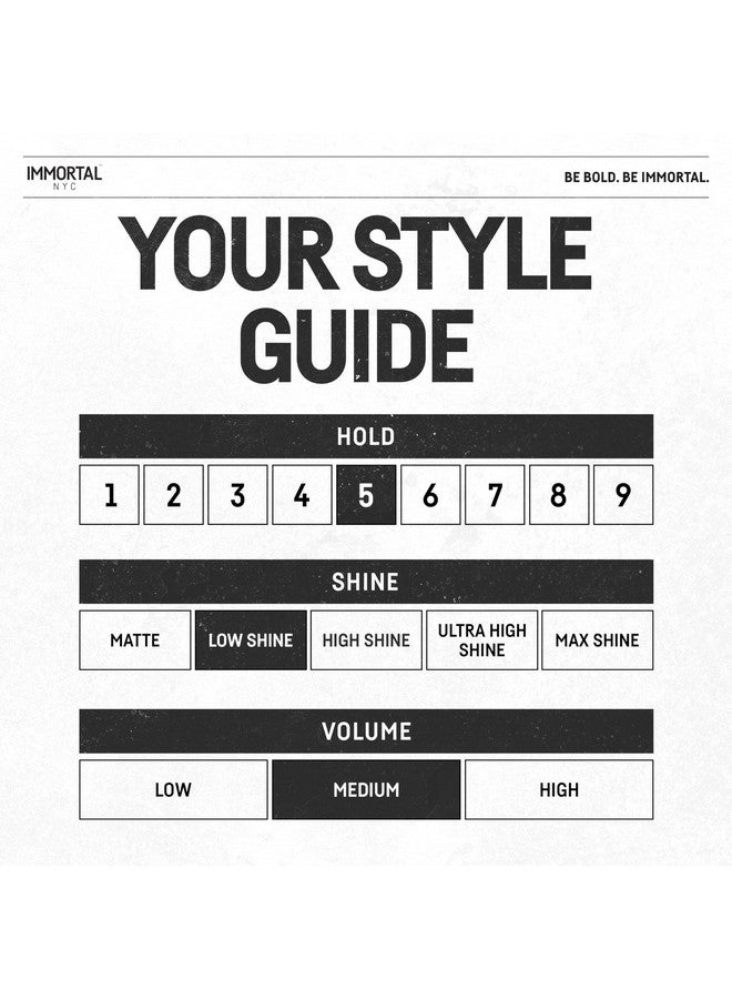 Immortal NYC Iconic Men Cream Pomade - Flex Medium/Stong Hold - Low Shine All Natural Water-Based Hair Cream Pomade for Men - No Residue, All Hair Types