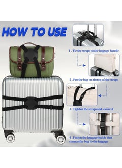 Generic Luggage Straps for Suitcases TSA Approved, Luggage Bag Bungee for Large Luggage, Adjustable Size Travel Elastic Suitcase Strap Belt, Airport Travel Accessories with Buckles for Baggage Handbag  - Image 5