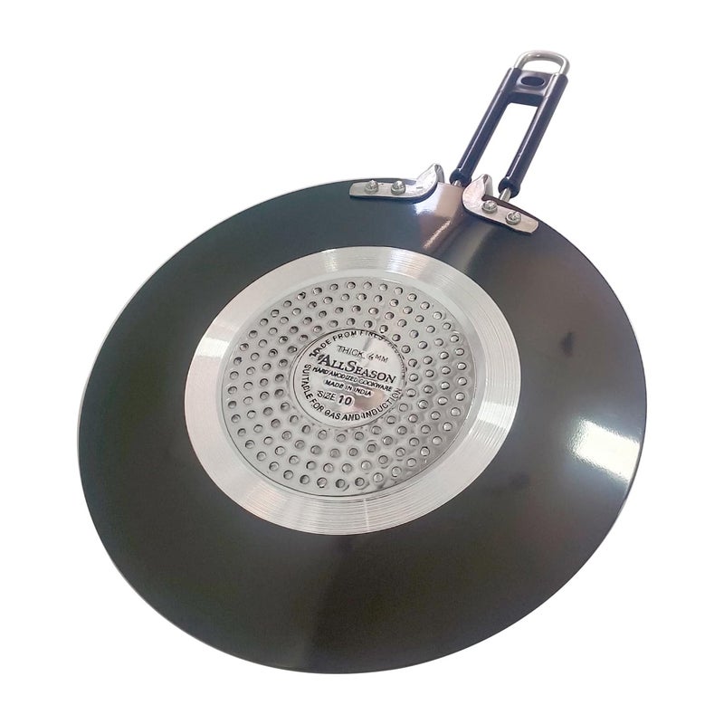 DBY Roti Pan Nonstick Coating Crepe Pan Griddle Pancake Tortilla Flat Frying Pan Hard Anodized Cookware Induction Base Roti Tawa Naan Chapati Tava Diameter 10 Inch - Image 3
