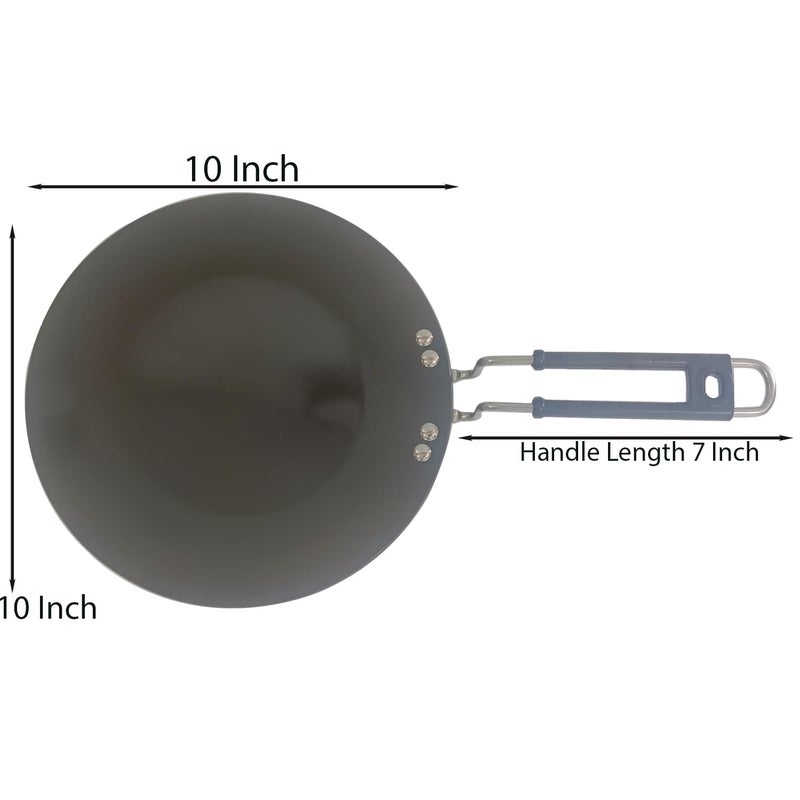 DBY Roti Pan Nonstick Coating Crepe Pan Griddle Pancake Tortilla Flat Frying Pan Hard Anodized Cookware Induction Base Roti Tawa Naan Chapati Tava Diameter 10 Inch - Image 5
