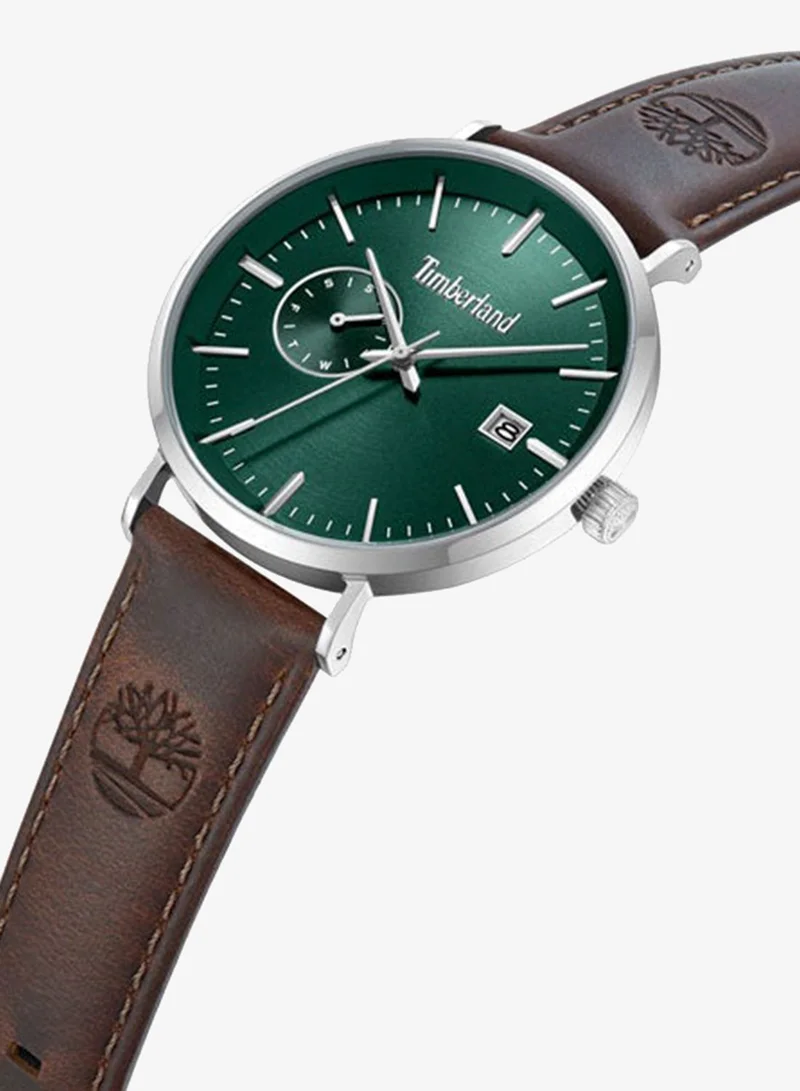 Timberland Rangeley Green Dial Leather Strap Multifunction Watch for Men, 42mm