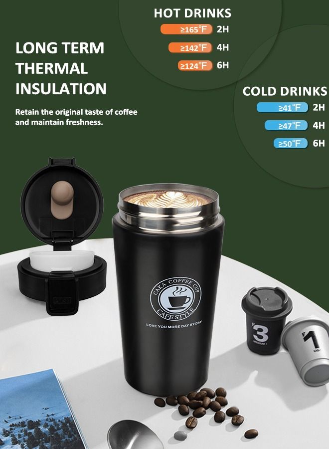 HomarKet Travel Coffee Mug with Splash Proof Sliding Lid, Double Wall Stainless Steel Vacuum Insulated Coffee Mug for Home and Office, Keep Beverages Hot or Cold  - Image 4