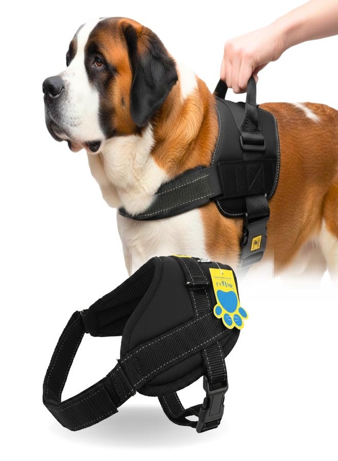 A+a Pets' Dog Body Vest Harness for Large Dogs - No Pull Tactical Military Grade with Control Handle (Black, XL) - Image 1