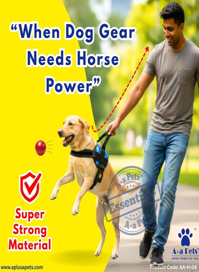 A+a Pets' Dog Body Vest Harness for Large Dogs - No Pull Tactical Military Grade with Control Handle (Black, XL) - Image 2