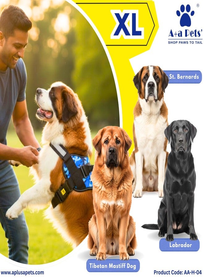 A+a Pets' Dog Body Vest Harness for Large Dogs - No Pull Tactical Military Grade with Control Handle (Black, XL) - Image 5