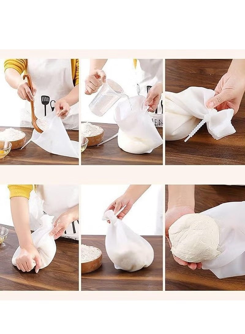 3 Piece Silicone Dough Bag, Reusable Kneading Dough Bag Thickened Dough Mixer Bag Improve Multifunctional Dough Mixer for Bread Making Cooking Tool Easy to Wash Flour Mixing Bag (7.08*8.66inch) - Image 5