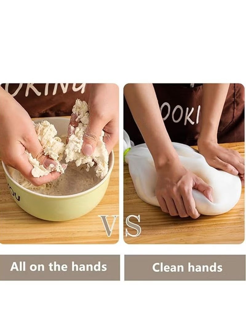 3 Piece Silicone Dough Bag, Reusable Kneading Dough Bag Thickened Dough Mixer Bag Improve Multifunctional Dough Mixer for Bread Making Cooking Tool Easy to Wash Flour Mixing Bag (7.08*8.66inch) - Image 3