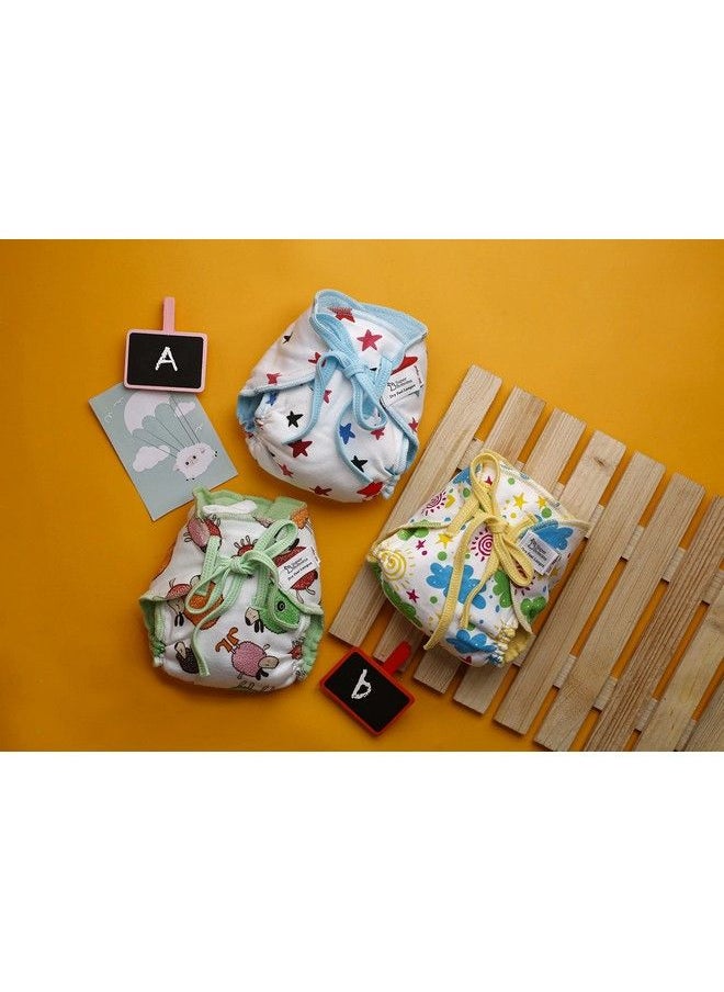Superbottoms - Dry Feel Padded Langot Pack Of 3Cotton Langot ;Cloth Nappy ;Langot With Gentle Elastics & A Superdryfeel Layer On Top (Printed Collectionunisex Baby Size 0 (Fits 0 5 Kg)) - Image 1