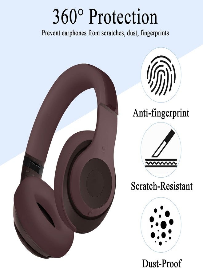 Adhiper 【3 in 1】 Studio Pro Silicone Case Cover,Headband Cover/Ear Pad Cover/Shell Cover for Beats Studio Pro Headphone,Studio Pro Soft Silicone Protector Accessories(Deep Brown) - Image 3