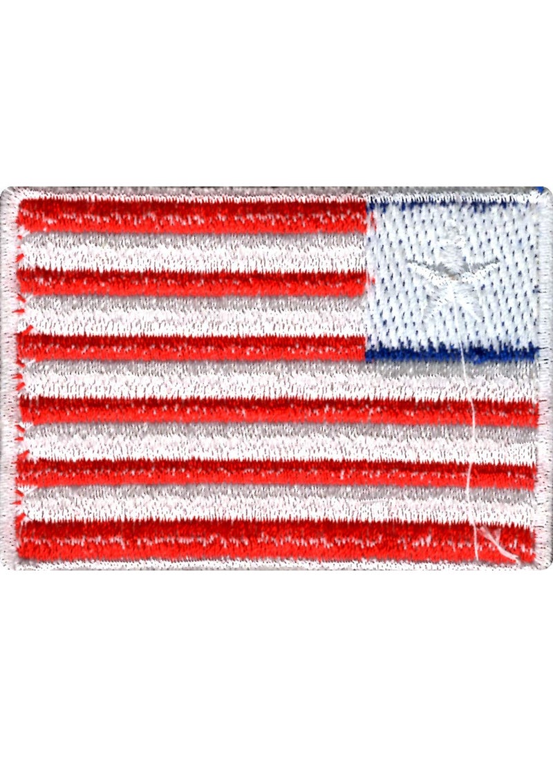 Artist Unknown Liberia Flag Applique Embroidered Sweing Patch Suitable for Jackets, Bags, T-Shirts, Jeans, Pants, Outdoor Clothing ; Size: 7cm x 5cm ; Imported from Malaysia (1 Piece).  - Image 2