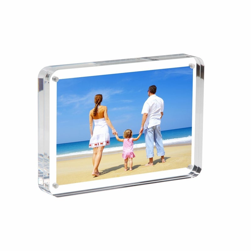 NIUBEE 68 inch Niubee Clear Acrylic Photo Frame 8x6 20 Thicker Double Sided Magnetic Blocks Picture Frames Frameless Desktop Card Display 24mm Thickness - Image 1