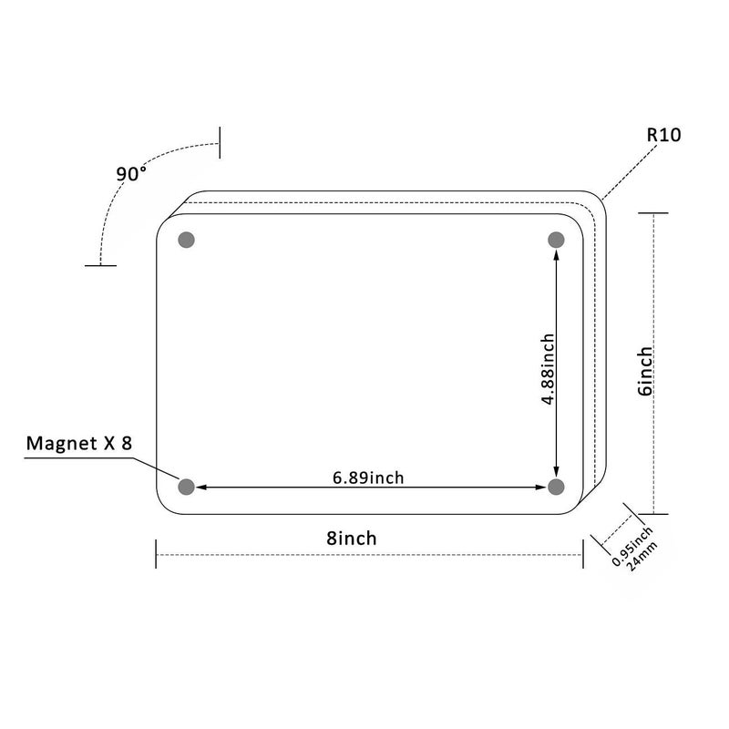 NIUBEE 68 inch Niubee Clear Acrylic Photo Frame 8x6 20 Thicker Double Sided Magnetic Blocks Picture Frames Frameless Desktop Card Display 24mm Thickness - Image 2