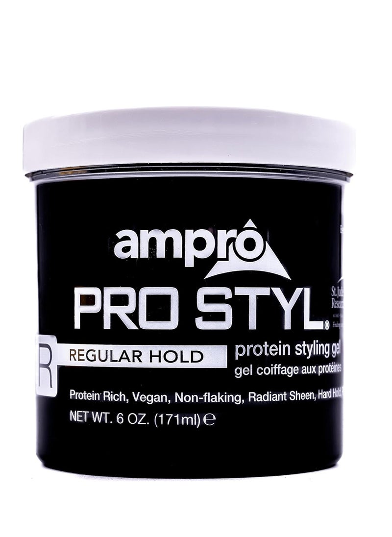 Ampro - Ampro Pro Styl Styling Gel - Protects and Strengthens Your Strands - Non-Flaking, Alcohol Free, Vegan Formula - Flexible, Touchable Hold for All Hair Textures - Regular - 6 oz - Image 1