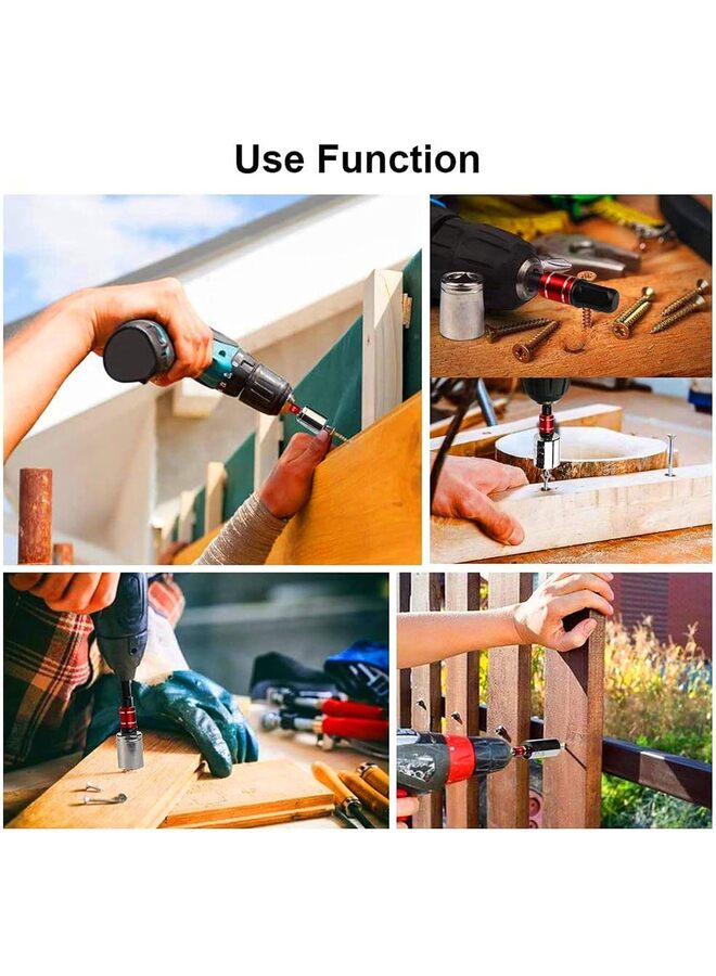 Right Angle Drill Adaptor,4-in-1Impact Drill Bit Extension,360° Rotatable 1/4 3/8 1/2" Impact Grade Socket Adapter Set,105 Degree Angle Screwdriver Drill Bit for Household (Color : COL - Image 4