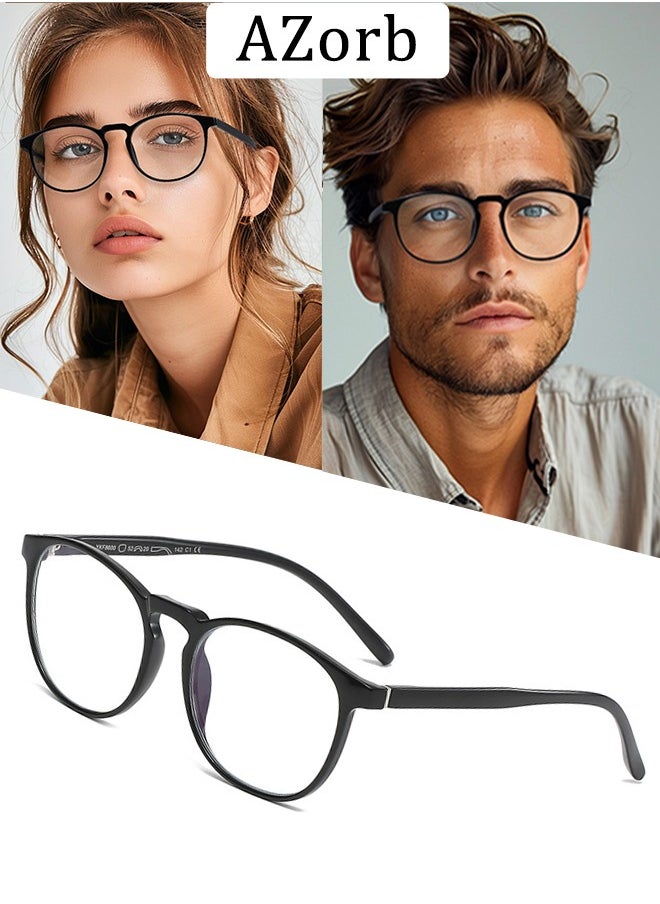 AZorb Blue Light Glasses for Women Men - Round Anti Blue Light Blocking Eye Glasses for Reading Gaming Computer Glasses UV Protection Eyeglasses  - Image 1