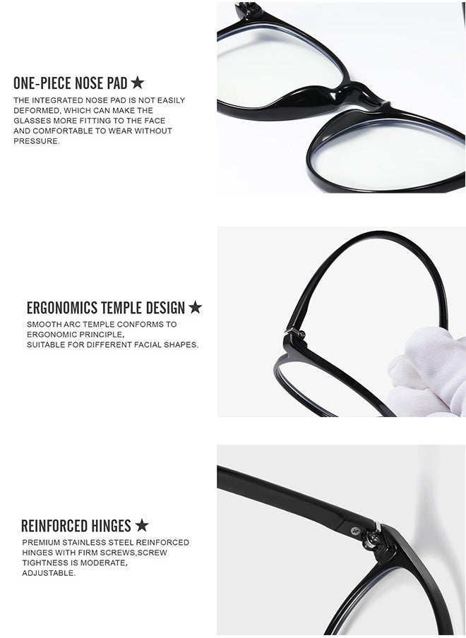 AZorb Blue Light Glasses for Women Men - Round Anti Blue Light Blocking Eye Glasses for Reading Gaming Computer Glasses UV Protection Eyeglasses  - Image 4