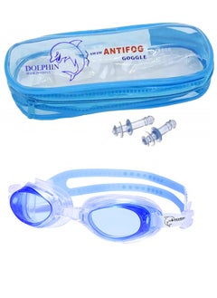 Dolphin DZ-1600 Anti-Fog Swimming Goggles With Ear Plugs, Blue  - Image 1