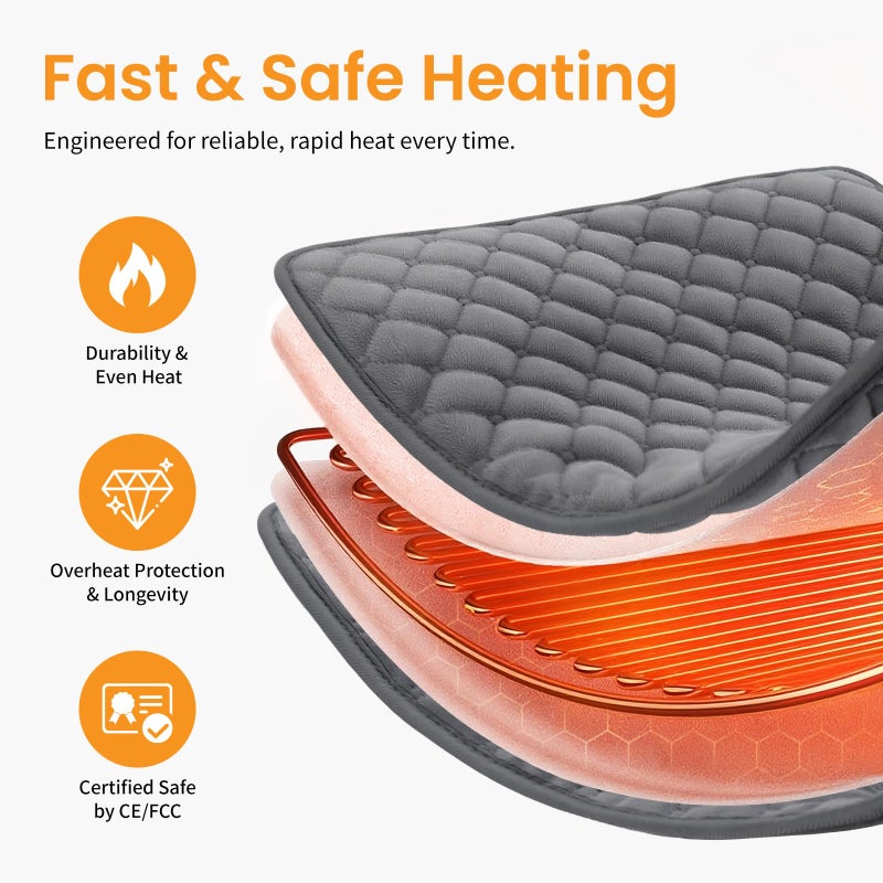 Kdti Heating Pad for Back Pain - 32"x17" XXXL Electric Heating Pad for Neck Shoulder Legs Knee Feet & Period Cramps, Auto Shut Off, 6 Heat Settings, Machine Washable, Moist Heat Options, Gift for Women Men - Image 5
