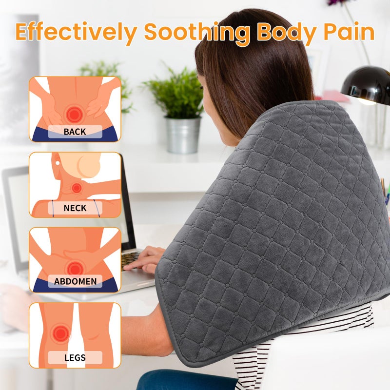 Kdti Heating Pad for Back Pain - 32"x17" XXXL Electric Heating Pad for Neck Shoulder Legs Knee Feet & Period Cramps, Auto Shut Off, 6 Heat Settings, Machine Washable, Moist Heat Options, Gift for Women Men - Image 2