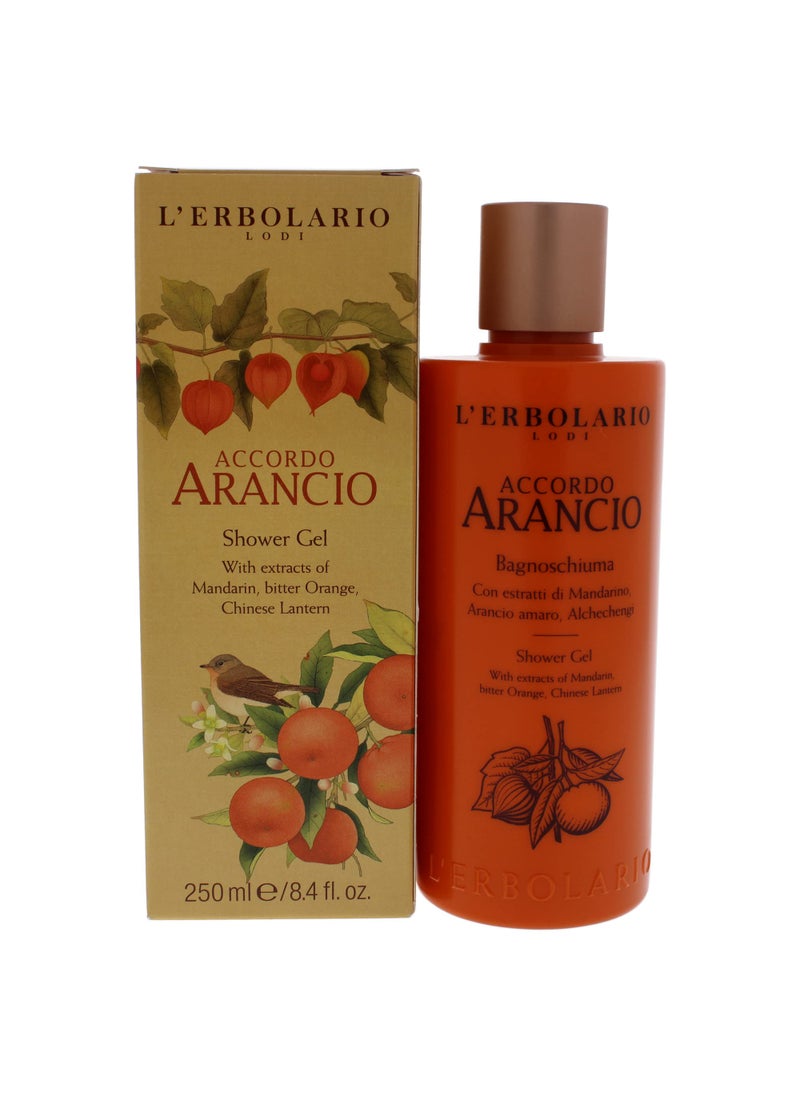L'Erbolario - L'Erbolario Accordo Arancio Shower Gel - Positive And Comforting Citrus Scent - Awakens The Well-Being Of The Body - Leaves Skin Toned And Moisturized - Paraben Free - Long Lasting Scent - 8.4 Oz - Image 1