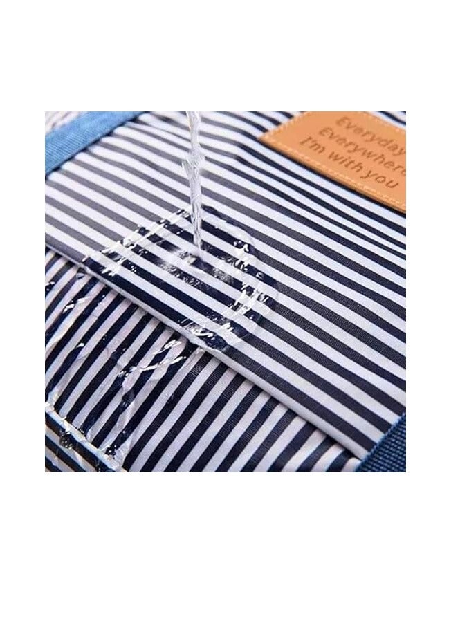 Large portable waterproof storage bag with zippers, made of thick, durable Oxford fabric. An organized bag ideal for travel, comforters, and blankets, in jumbo size 70 × 50 × 30 cm (pink with a red flower). - Image 5