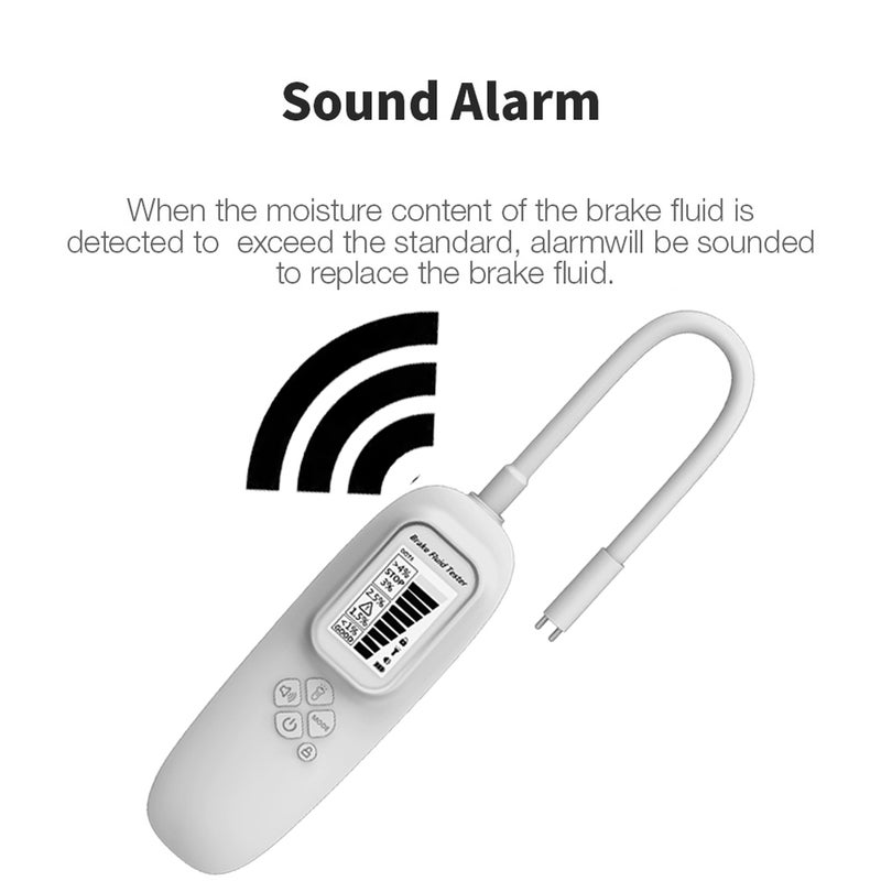 Portable Vehicle Brake Fluid Tester Home Household Car Brake Fluid Tester LED Display with Backlight Flashlight Sound Alarm for DOT3 DOT4 DOT5.1 - Image 3