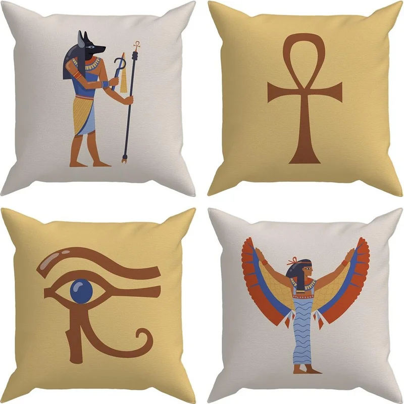 Evdeki Çarşı Evik Egypt 4-Piece Throw Pillow Case DS2