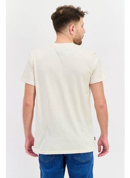 Wrangler Men Crew Neck Short Sleeve Graphic Print T-Shirt, Beige  - Image 3