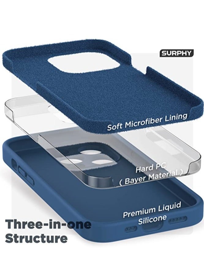 ELTRAZONE iPhone 14 Pro Max Case with Screen Protector, (with Camera Protection + Soft Microfiber Lining) Liquid Silicone Phone Case, Blue Jay - Image 4