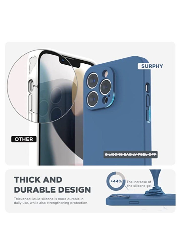 ELTRAZONE iPhone 14 Pro Max Case with Screen Protector, (with Camera Protection + Soft Microfiber Lining) Liquid Silicone Phone Case, Blue Jay - Image 2