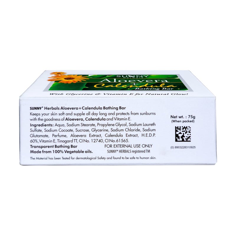 Sunny Akne Aid Soap(75gm*2) & Aloevera Calendula Bathing Bar (75gm*2) | Helps Reducing Infection of Skin | Witch Hazel Removes Excess oil | Antioxidant | For Scarring, Sunburn, Give Soft & Supple Skin - Image 4