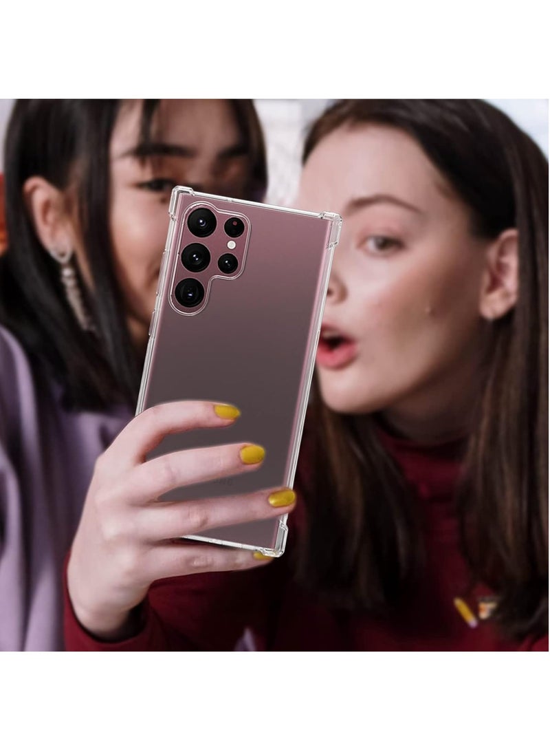 ELTRAZONE حافظة شفافة 2 في 1 مع واقي عدسة الكاميرا لجهاز Galaxy S22 Ultra زجاج مقسى بصلابة 9H حلقة معدنية واقي شاشة الكاميرا - Image 4