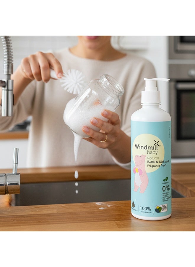 Windmill baby Baby Natural Bottle Cleaning Liquid, Fragrance Free, Usda Certified, No Anti-Bacterial Chemicals, For Feeding Bottles, Accessories, Pump Parts And More - 450Ml - Image 5