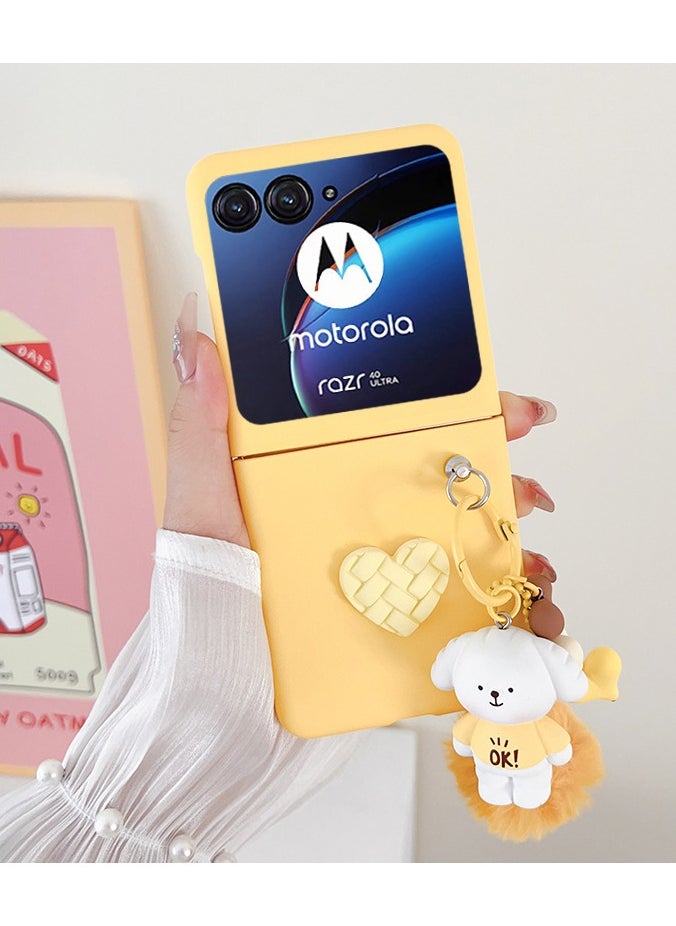 General for Motorola Razr 60 ultra Phone Case - Cute Plush Toy Phone Charm - Shell Frosted PC Back Soft Silicone Bumper Shockproof Girly Protective Case for Motorola Razr 60 Ultra  - Image 1