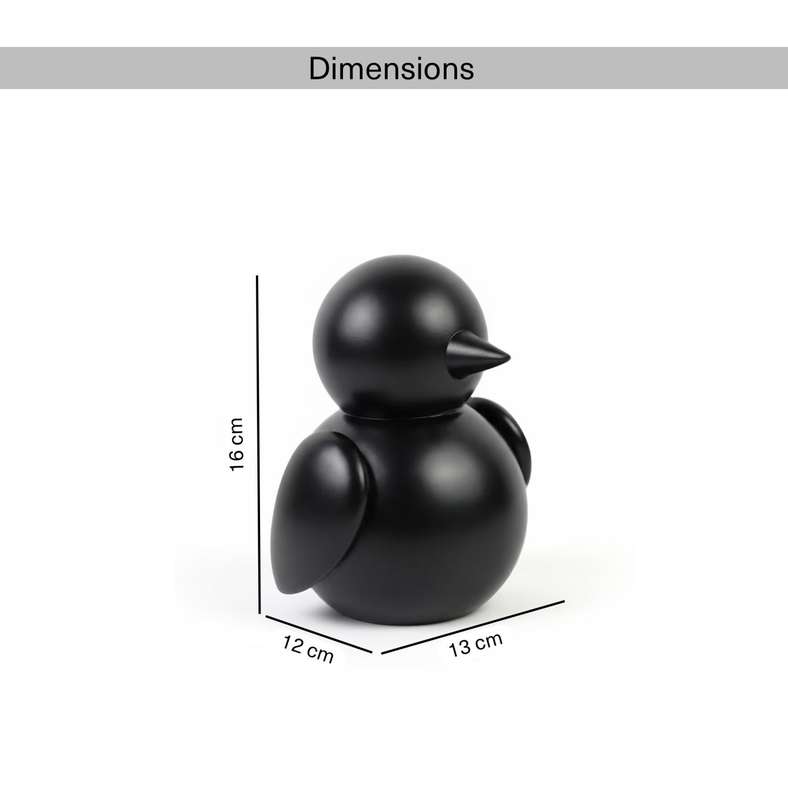 Pan Home Bird Polyresin Decor Figurine - Black - Image 5