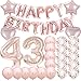 ZSNWGZ Sweet 43th Birthday Decorations Party SuppliesRose Gold Number 43 Balloons43th Foil Mylar Balloons Latex Balloon Decoration43th Birthday for WomenMenPhoto Props - Image 3