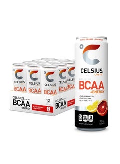 Bcaa +Energy Sparkling Postworkout Recovery & Hydration Drink Slim Can Blood Orange Lemonade 12 Fl Oz (Pack Of 12)